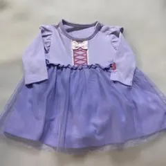 ディズニー　ラプンツェル　チュールスカート付きロンパース　70