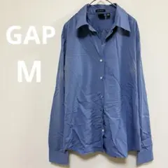 GAP 【M】ストレッチ 長袖シャツ 無地 シンプル ブルー