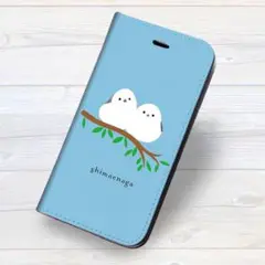 iPhone16 手帳型 ケース ★ 小枝に仲良しシマエナガ 8j