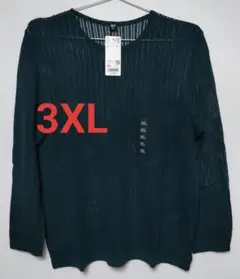 (E16) 新品 ユニクロ 3XL レースクルーネックセーター