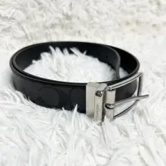 未使用品 COACH コーチ ベルト レザー 本革 シグネチャー 黒系