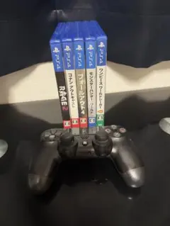 純正品PS4 デュアルショック4 コントローラー　ソフト5本セット