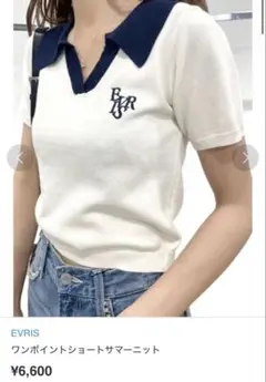 EVRIS エブリス ワンポイントショートサマーニット
