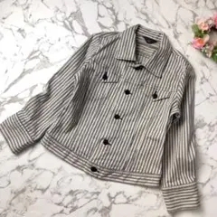✨美品✨ 45R 藍染 インディゴ ストライプ ジャケット R刺繍 サイズ2