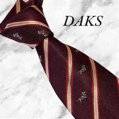DAKS バーガンディ ストライプ ネクタイ
