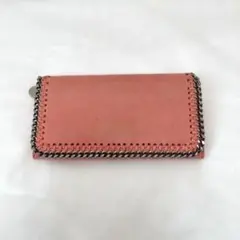 ステラマッカートニー ファラベラレザー長財布 二つ折り ピンクオレンジ