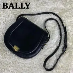 BALLY シャルダーバッグ ロゴプレート レザー ブラック 黒