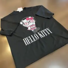 新品 ハローキティ 半袖Tシャツ メンズ Lサイズ サングラスキティ ブラック