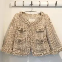 グレイスコンチネンタルGraceClassツィードノーカラージャケット