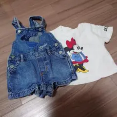 GAP ミニーマウス デニムオーバーオールとTシャツセット