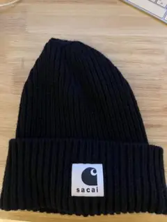 SACAI サカイ　異素材ドッキング　ナイロンウール　ボンディングニットキャップ SACAI サカイ 異素材ドッキング ナイロンウール ボンディング