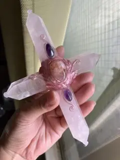 恋愛成就の魔法のクロスの天然石ワンド