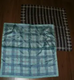 BURBERRY チェック柄 シルクスカーフ ハンカチ　2枚セット