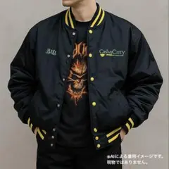 USA製ホロウェイhollowayスタジャンナイロン企業ロゴ刺繍キルティング