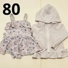 プティマイン♡花柄ワンピース水着＆ラッシュガード