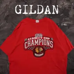 GILDAN Tシャツ NHL ブラックホークス　レッド