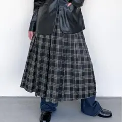 【最終値下げ】EKLIKE ローライズチェックロングスカート プリーツスカート