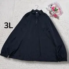 大きいサイズ3L ハーフジップ　ロングスリーブT トレーニング　作業着　黒　美品