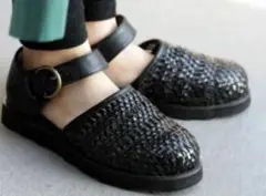 antiqua Artichoke メッシュサンダル 黒 23.5 Mサイズ