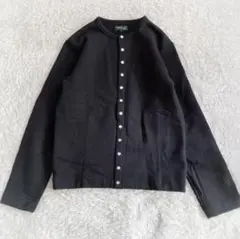 極美品　アニエスベーオム　裏毛スナップカーディガン　ブラック　1 プレッション