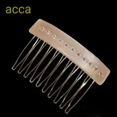 acca ライトストーン ヘアコーム ピンクベージュ×ゴールド