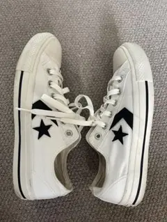 25cmコンバースCONVERSEホワイト ブラックスター スニーカー