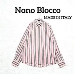 【Nono Blocco】イタリア製シャツ　ピュアコットン　ピンクストライプ