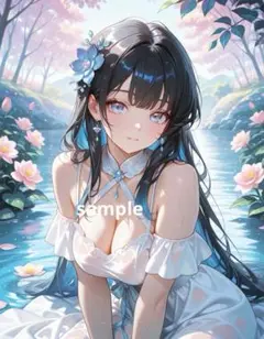 AIイラスト　美女 L版サイズ 1点物 D44