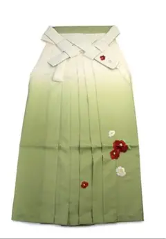 美品☆刺繍入りグラデーションぼかし地袴☆リバーシブル袴下帯【S】