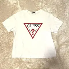 GUESS トライアングルロゴ Tシャツ ホワイト フリー