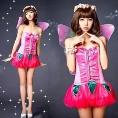 コスプレ 衣装 妖精 ドレス ハロウィン フェアリー 蝶 バタフライ 羽根 お花