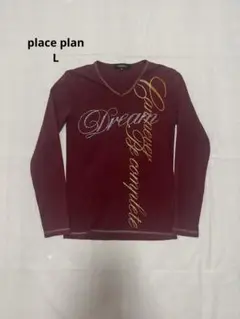 y2k place plan lame L/S tee L bordeaux