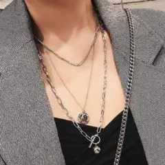 ★新品未使用★ ❤️❤️3連 シルバーコインネックレス ❤️❤️