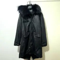 sisii シシ レザー モッズコート フィッシュテールコート 黒 ファー