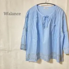 【ワランス】 水色　刺繍入り　チュニック 大きめ　Fサイズ　1660