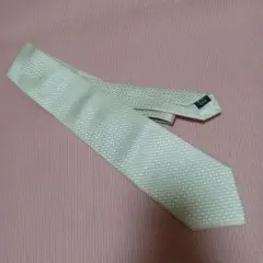 MITSUKOSHI シルク100% 白チェックネクタイ