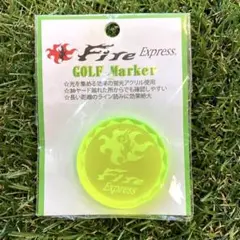 【 限定 非売品 新品】Fire Express ゴルフマーカー イエロー 蛍光