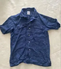 未使用ですがシワあり　DoCLASSE ベルギーリネン 半袖シャツ ブルー
