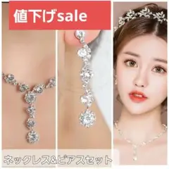ウェディング ピアス ネックレス 2点セット♥️ ウェディングアクセサリー