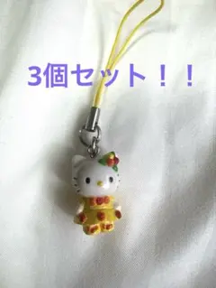 【レア】 ハローキティ 根付け ストラップ 大阪 ヒョウ柄 ピンク＆黄色 豹柄 レア】 ハローキティ 根付け ストラップ 大阪 ヒョウ柄 ピンク