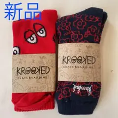 g244 新品2足クルキッド KROOKED スケボー ソックス
