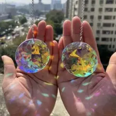 【新品未使用】クリスタルサンキャッチャー2個セット プリズム 幸運 レインボー