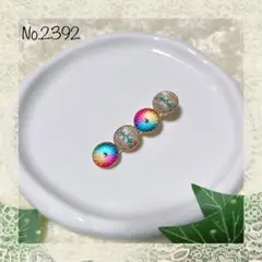 No.2392 4連レインボー ヘアクリップ