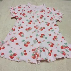 いちご柄 ベビーパジャマ 上下セット 100