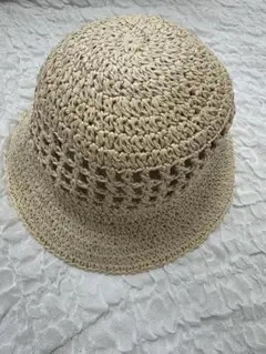 H&M ベージュ 麦わら帽子 M/56