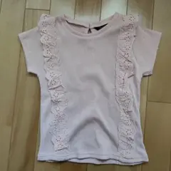 【新品未使用　定価1280円】ピンク 半袖シャツ サイズ120 レース装飾