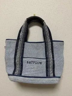 BAYFLOW トートバッグ ブルー系 編み込み素