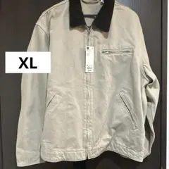 【新品未使用】ベージュ　GU ウォッシュドコットンワークジャケット