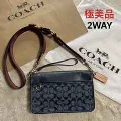 コーチメンズショルダーバッグ【2WAY】シグネチャー ジャガード レザー