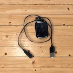 スマートウォッチ ブラック USB充電ケーブル付き